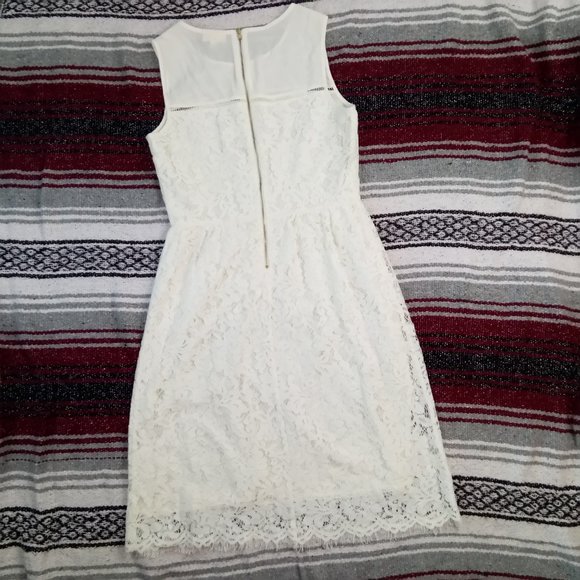 Maison Jules White Lace Sleeveless Midi Dress 6 - Picture 7 of 14